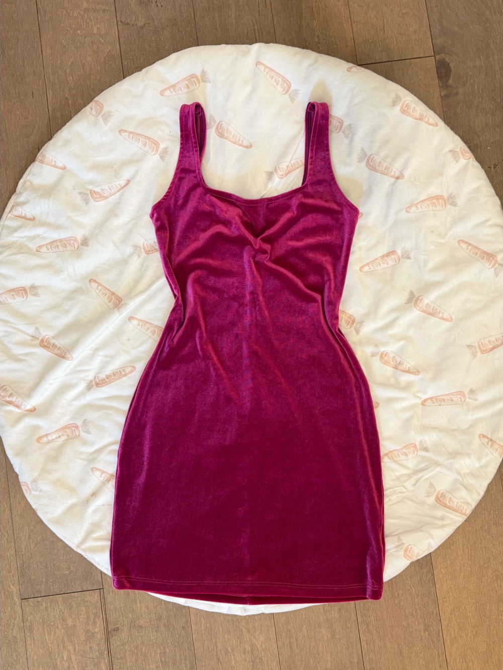 Urban Outfitters Velvet Slip Dress in Berry